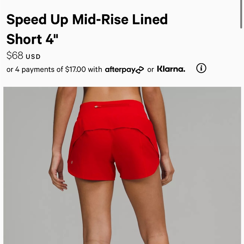 Red speed up shorts